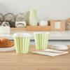 8 Ounce Disposable Coffee Cups With Lids, 20 Hot Cups With Lids - Sleeves Sold Separately, Single Wall, Green And White Stripe Paper Coffee Cups, For All Kinds Of Beverages - Restaurantware view 4
