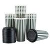 20 Ounce Disposable Coffee Cups With Lids, 20 Hot Cups With Lids - Sleeves Sold Separately, Single Wall, Forest Green And White Stripe Paper Coffee Cups, For All Kinds Of Beverages - Restaurantware view 2