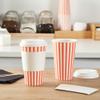 16 Ounce Disposable Coffee Cups With Lids, 20 Hot Cups With Lids - Sleeves Sold Separately, Single Wall, Orange And White Stripe Paper Coffee Cups, For All Kinds Of Beverages - Restaurantware view 4