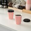 12 Ounce Disposable Coffee Cups With Lids, 400 Hot Cups With Lids - Sleeves Sold Separately, Single Wall, Red And White Stripe Paper Coffee Cups, For All Kinds Of Beverages - Restaurantware view 3