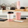 12 Ounce Disposable Coffee Cups With Lids, 400 Hot Cups With Lids - Sleeves Sold Separately, Single Wall, Red And White Stripe Paper Coffee Cups, For All Kinds Of Beverages - Restaurantware view 4