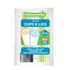 12 Ounce Disposable Coffee Cups With Lids, 400 Hot Cups With Lids - Sleeves Sold Separately, Single Wall, Green And White Stripe Paper Coffee Cups, For All Kinds Of Beverages - Restaurantware view 1