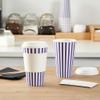 16 Ounce Disposable Coffee Cups With Lids, 20 Hot Cups With Lids - Sleeves Sold Separately, Single Wall, Purple And White Stripe Paper Coffee Cups, For All Kinds Of Beverages - Restaurantware view 4