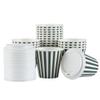 8 Ounce Disposable Coffee Cups With Lids, 20 Hot Cups With Lids - Sleeves Sold Separately, Single Wall, Forest Green And White Stripe Paper Coffee Cups, For All Kinds Of Beverages - Restaurantware view 2