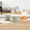 8 Ounce Disposable Coffee Cups With Lids, 20 Hot Cups With Lids - Sleeves Sold Separately, Single Wall, Forest Green And White Stripe Paper Coffee Cups, For All Kinds Of Beverages - Restaurantware view 4