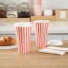 16 Ounce Disposable Coffee Cups With Lids, 20 Hot Cups With Lids - Sleeves Sold Separately, Single Wall, Red And White Stripe Paper Coffee Cups, For All Kinds Of Beverages - Restaurantware view 4