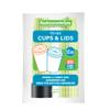 12 Ounce Disposable Coffee Cups With Lids, 20 Hot Cups With Lids - Sleeves Sold Separately, Single Wall, Green And White Stripe Paper Coffee Cups, For All Kinds Of Beverages - Restaurantware view 1