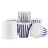 8 Ounce Disposable Coffee Cups With Lids, 20 Hot Cups With Lids - Sleeves Sold Separately, Single Wall, Purple And White Stripe Paper Coffee Cups, For All Kinds Of Beverages - Restaurantware view 2