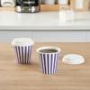 8 Ounce Disposable Coffee Cups With Lids, 20 Hot Cups With Lids - Sleeves Sold Separately, Single Wall, Purple And White Stripe Paper Coffee Cups, For All Kinds Of Beverages - Restaurantware view 3