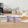 8 Ounce Disposable Coffee Cups With Lids, 20 Hot Cups With Lids - Sleeves Sold Separately, Single Wall, Purple And White Stripe Paper Coffee Cups, For All Kinds Of Beverages - Restaurantware view 4