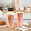 20 Ounce Disposable Coffee Cups With Lids, 20 Hot Cups With Lids - Sleeves Sold Separately, Single Wall, Orange And White Stripe Paper Coffee Cups, For All Kinds Of Beverages - Restaurantware view 4