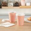 12 Ounce Disposable Coffee Cups With Lids, 20 Hot Cups With Lids - Sleeves Sold Separately, Single Wall, Orange And White Stripe Paper Coffee Cups, For All Kinds Of Beverages - Restaurantware view 4