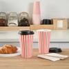 16 Ounce Disposable Coffee Cups With Lids, 20 Hot Cups With Lids - Sleeves Sold Separately, Single Wall, Red And White Stripe Paper Coffee Cups, For All Kinds Of Beverages - Restaurantware view 4