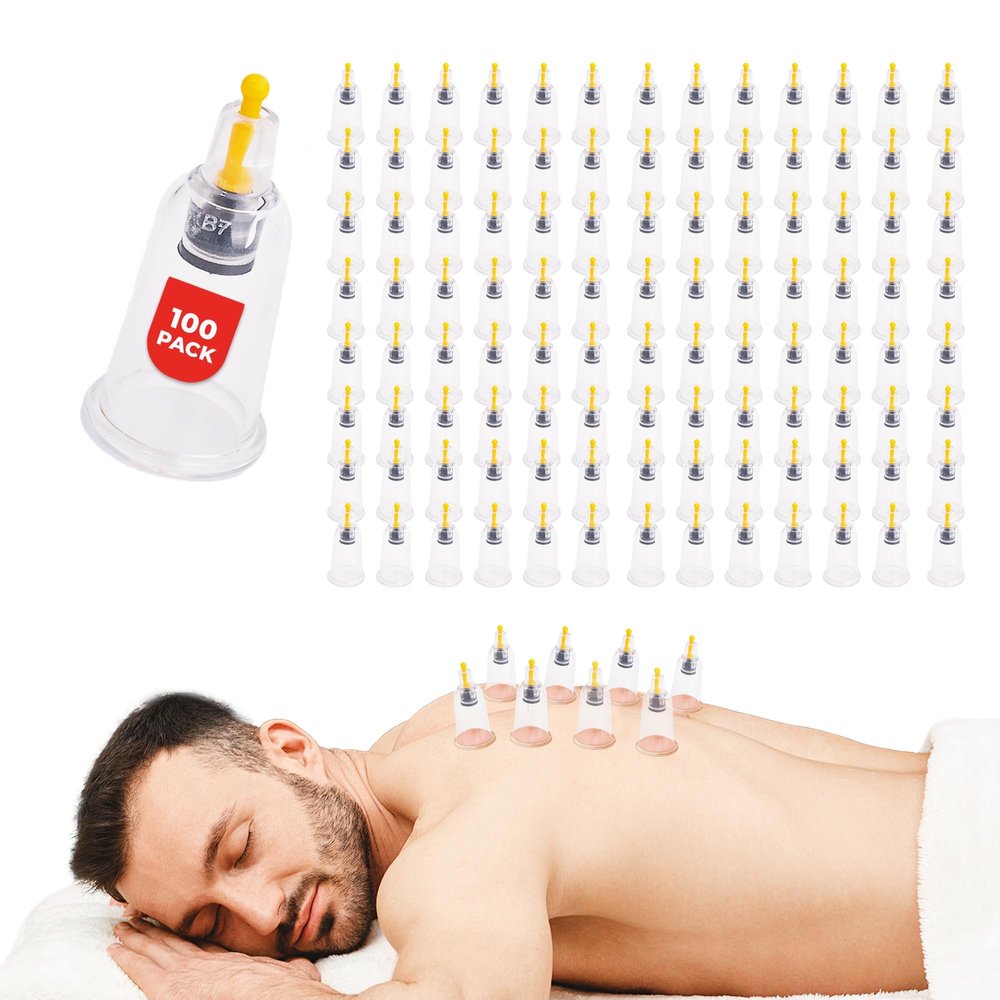 [100 Pack] Bulk Cupping Set for Massage Therapy - B1 B2 B3 B4 B5 B6 B7 U4 U5 - B7 (1.18 in) - Wholesale Professional Cupping Therapy Set, Cuppings Massage Kit, Physical Therapy Kit [No Pump Included]