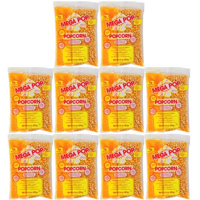 Mega-pop Popcorn (10 count) Oil and Salt Kit with Coconut Oil - Flavored Popcorn - Butter Corn/Oil/Salt Kits 10.6 Oz