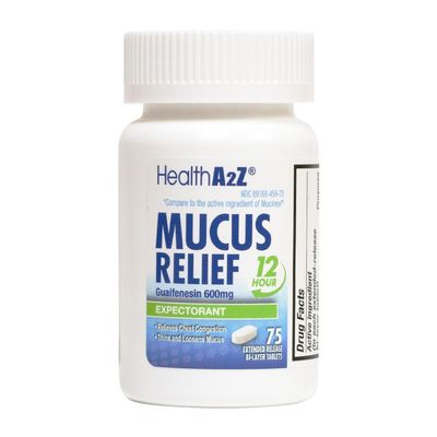 HealthA2Z Mucus Relief | Guaifenesin 600 mg | 12 Hour | No Benzene | Expectorant | Relieves Chest Congestion | Thins and Loosens Mucus | Extended Release (75 Counts)