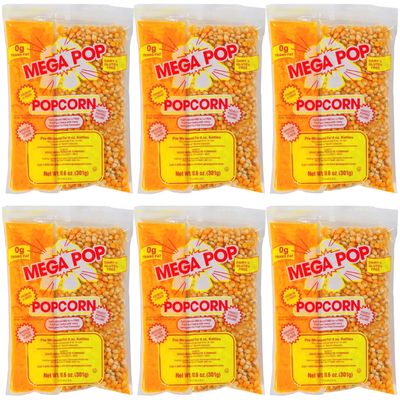 NineLife Basics Mega-pop Popcorn, Oil and Salt Kit with Coconut Oil - 10.5 Oz. - 6 Ct.
