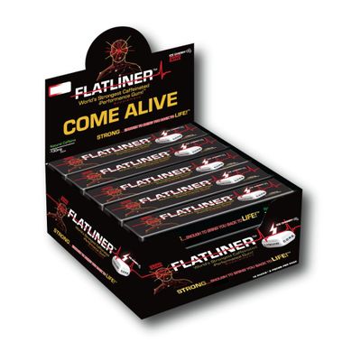 FLATLINER Caffeinated Gum  Zero Sugar Xylitol Gum, 130mg of Natural Caffeine Per Piece, Ice Cherry Energy Gum - 15 Pack