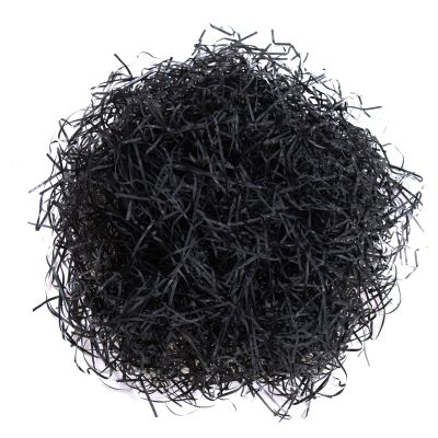 Gloreyan 1/2LB Halloween Shredded Paper Filler, Black Raffia Paper for Gift Wrapping Basket Filling Birthdays Party Supply(Black)