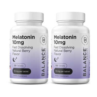 Balancebreens Melatonin 10mg Fast-Dissolve, 120 Tablets Natural Sleep Aid for Restful Nights, Drug-Free Support for Relaxation and Tranquility