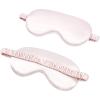 2-Pack Silk Sleep Mask 100% Mulberry Silk Eye Mask for Sleeping for Women& Men, Sleeping Blindfold Eyemask,Black (Light Pink,One Size) view 1