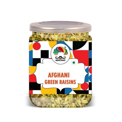 MR.MERCHANT Afghani Green Raisin 500 Gram Airtight Container