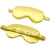2-Pack Silk Sleep Mask 100% Mulberry Silk Eye Mask for Sleeping for Women& Men, Sleeping Blindfold Eyemask,Black (Gold,One Size) view 1