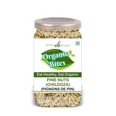 ORGANIC BITES Pine Nuts (Chilgoza) 500 Gram Airtight Container