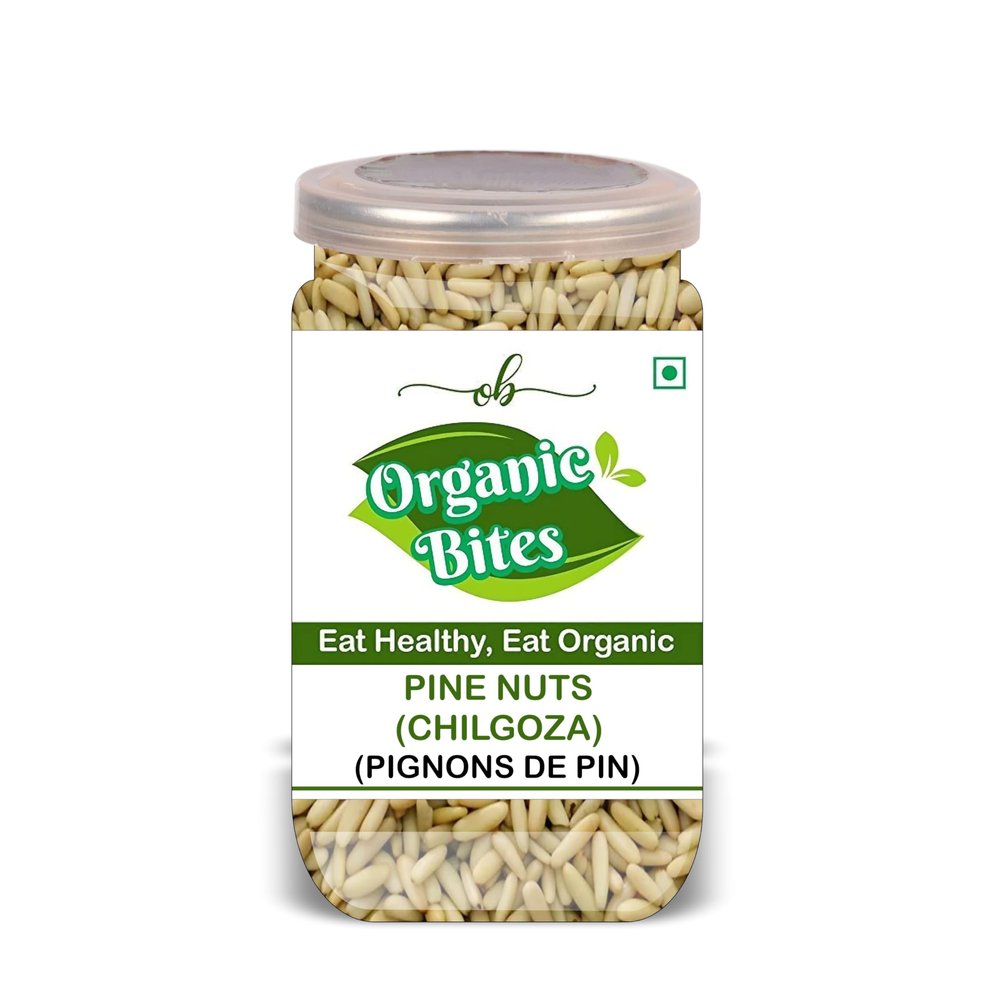 ORGANIC BITES Pine Nuts (Chilgoza) 500 Gram Airtight Container