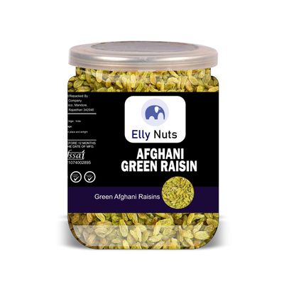 ELLY NUTS Afghani Green Raisin 500 Gram Airtight Container