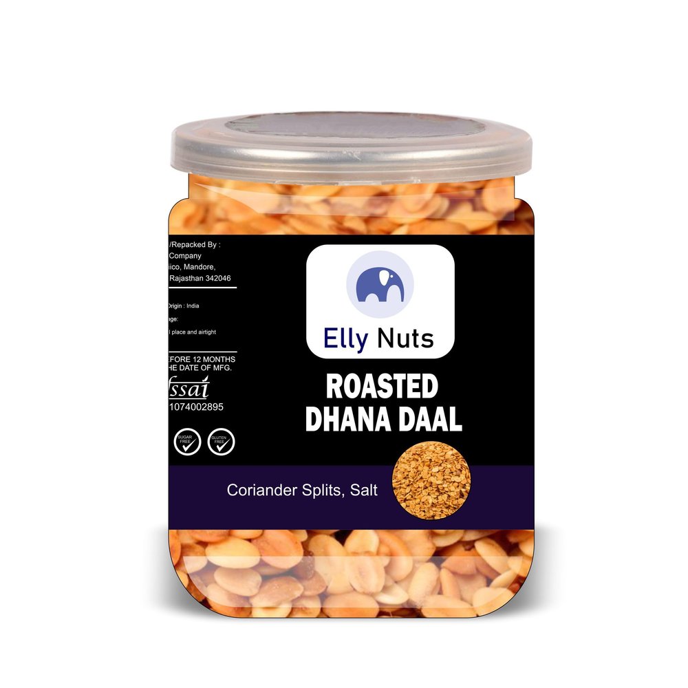 ELLY NUTS Roasted Dhana Daal 500 Gram Airtight Container