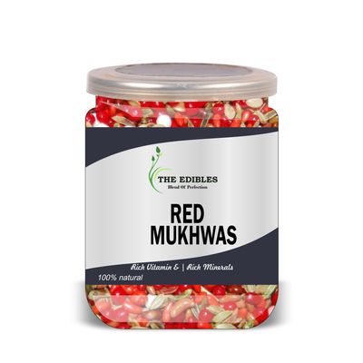 THE EDIBLE Red Mukhwas 300 Gram Airtight Container