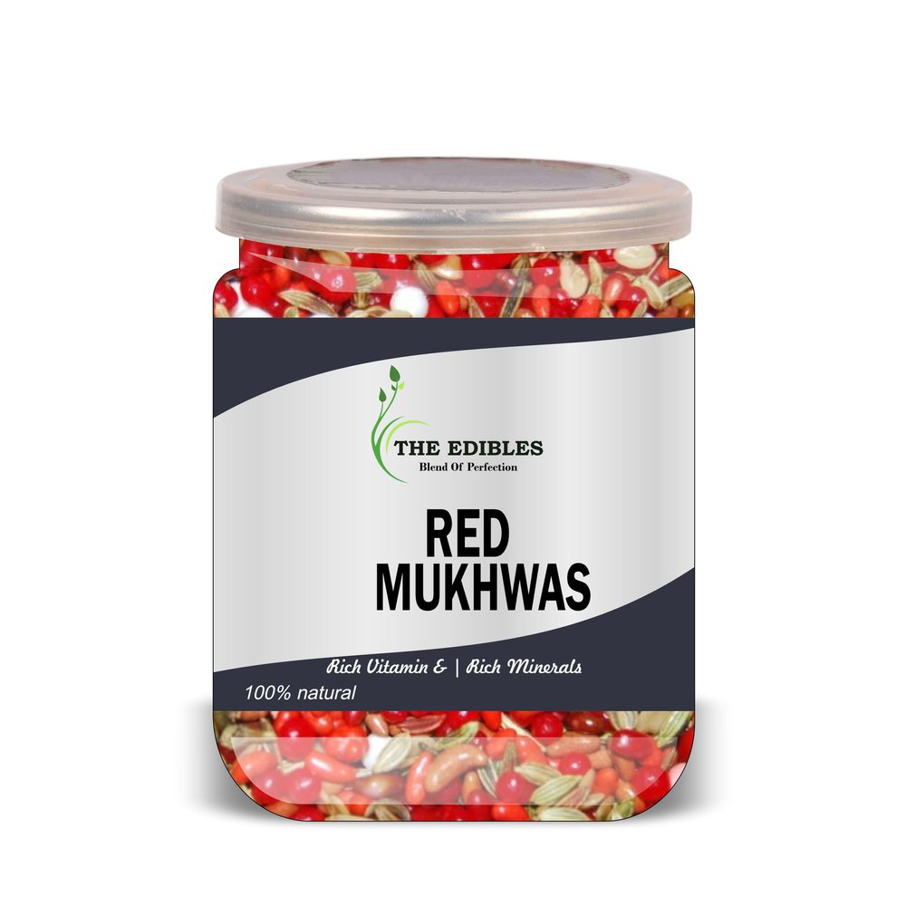 THE EDIBLE Red Mukhwas 300 Gram Airtight Container