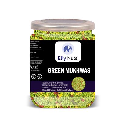 ELLY NUTS Green Mukhwas 300 Gram Airtight Container