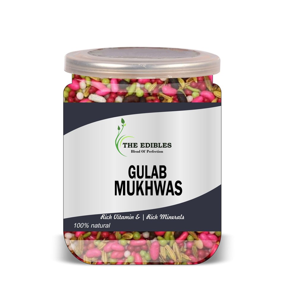 THE EDIBLE Gulab Mukhwas 500 Gram Airtight Container
