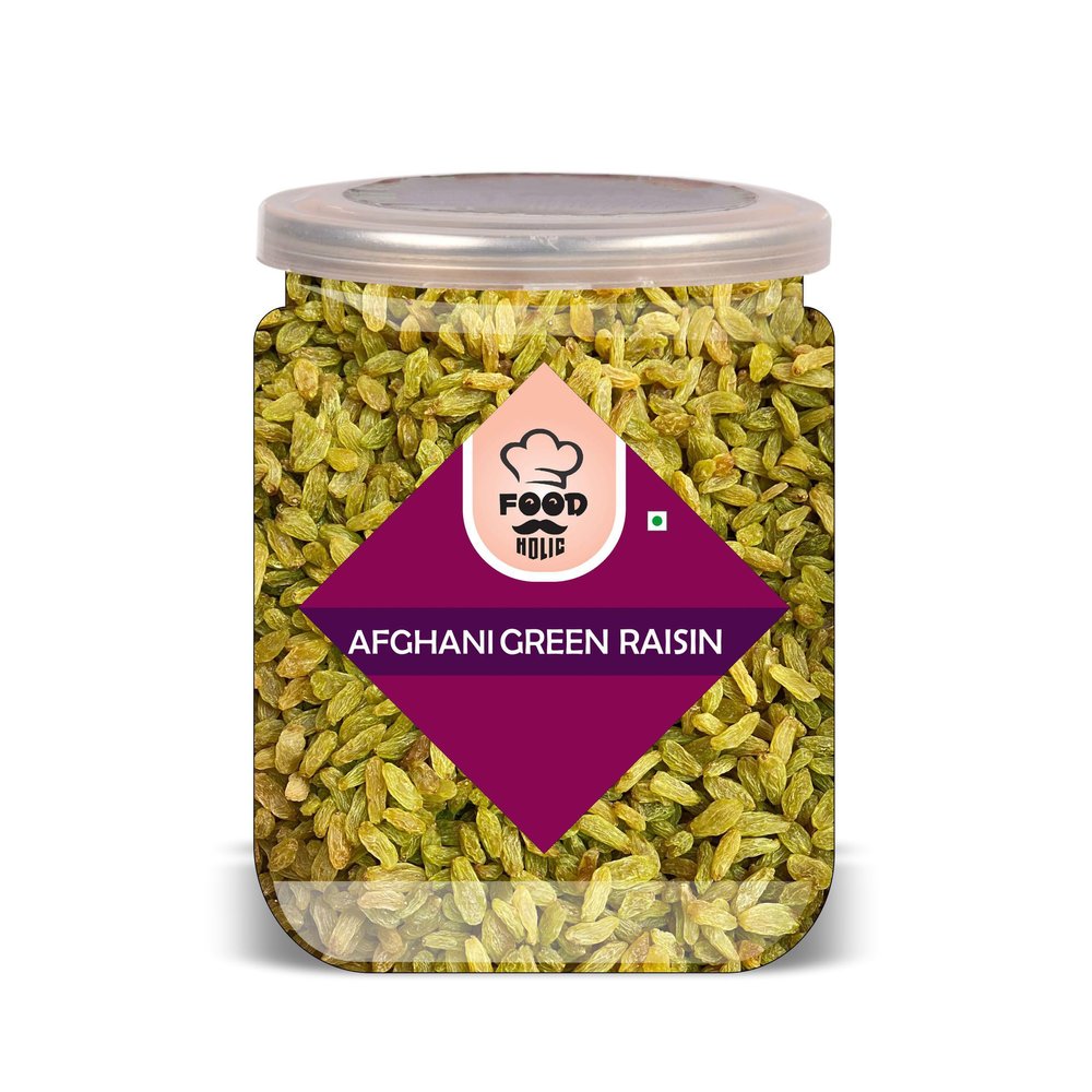 FOOD HOLIC Afghani Green Raisin 500 Gram Airtight Container