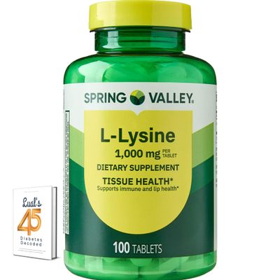 Spring Valley L-Lysine 1000mg Tablets, 100 Count | Essential Amino Acid Supplement for Daily Wellness + Lualls Free Digital eBook