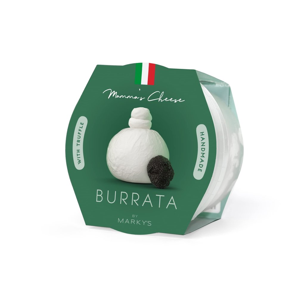 MARKY'S Burrata with Truffles Mozzarella & Cream Fresh Italian Cheese - 8 oz / 227 g (Pack of 6) - GUARANTEED OVERNIGHT