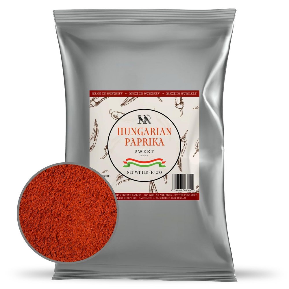 Authentic SWEET Hungarian Paprika Powder (16 oz) - Non-GMO - Directly from Hungary - Rich Flavor and Vibrant Color - by MEROPS