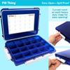 20 Compartment UV Protected Large Cobalt Blue Pill Case with Airtight Seal, Spill Proof, Silicone Gasket Waterproof Med Box with Medication Map, Medical Alert Card (Blue 2 Pack) view 4