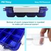 20 Compartment Large Pill Case, Combo of Clear & UV Protected Blue, Airtight & Waterproof Silicone Seal, Spill Proof, Medication Maps & Medical Alert Card (Combo Pack - 1 Blue & 1 Clear) view 3