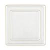 EcoQuality Combo Set 7.75" Dessert Plates and 10.75" inch Square Clear Plastic Plates with Gold Rim, Disposable China Like Party Plate, Heavy Duty Dinner Charger Plate, Salad, Wedding, Tableware (30) view 1