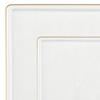 EcoQuality Combo Set 7.75" Dessert Plates and 10.75" inch Square Clear Plastic Plates with Gold Rim, Disposable China Like Party Plate, Heavy Duty Dinner Charger Plate, Salad, Wedding, Tableware (30) view 2