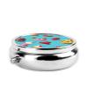 ZhongGuo Food Print Printed Pill Organizer,Round Travel Pill Organizer Mini Medicine Pill Box for Purse Iron Plating view 2