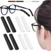 4 Pairs Silicone Glasses Ear Cushion, Eye Glasses Ear Grippers Anti Slip, Glasses Ear Grips Non Slip, Eyeglass Ear Cushions for Pain, Temple Sleeves Tips Ear Pads for Glasses Slip Preventer (BLK&WHT) view 1