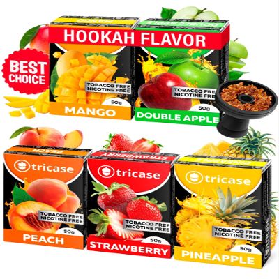 5 pcs Herbal Favors Bundle 1.7 oz Each - Peach, Strawberry, Mango, Pineapple, Apple