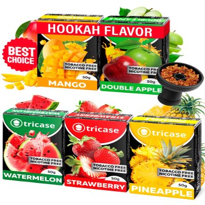 5 pcs Herbal Favors Bundle 1.7 oz Each - Mango, Apple, Watermelon, Strawberry, Pineapple