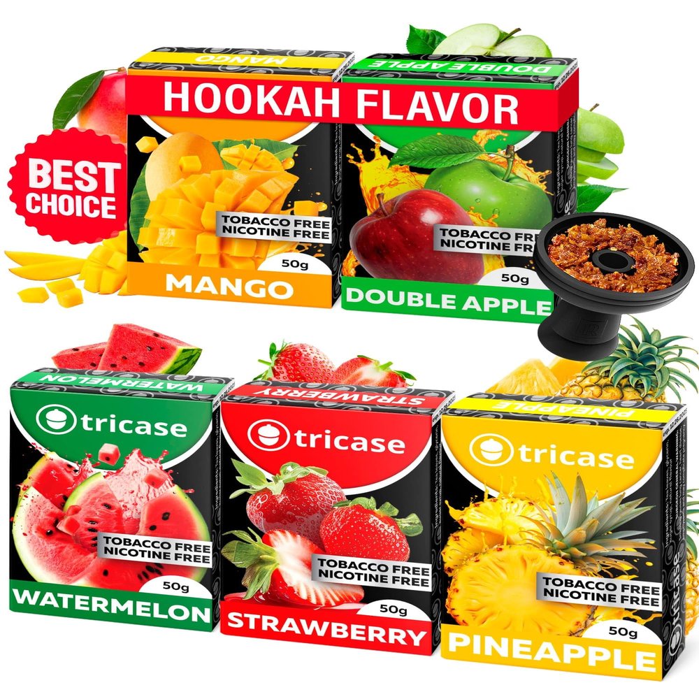 5 pcs Herbal Favors Bundle 1.7 oz Each - Mango, Apple, Watermelon, Strawberry, Pineapple
