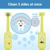 Dr. Brown's ToothScrubber Toddler Toothbrush, Triple-Sided Training Toothbrush with Suction Cup Base, Green Monster, Baby Oral Care, Ages 1-4 Years view 3