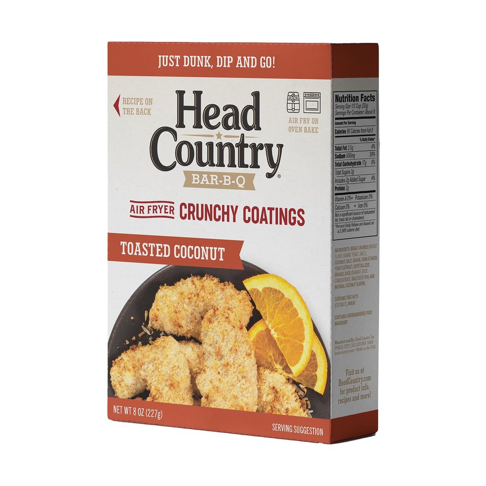 Head Country Air Fryer Crunchy Coating - Coconut | Sweet & Crunchy Coating | For Air Fryer or Oven Use | 8 oz.